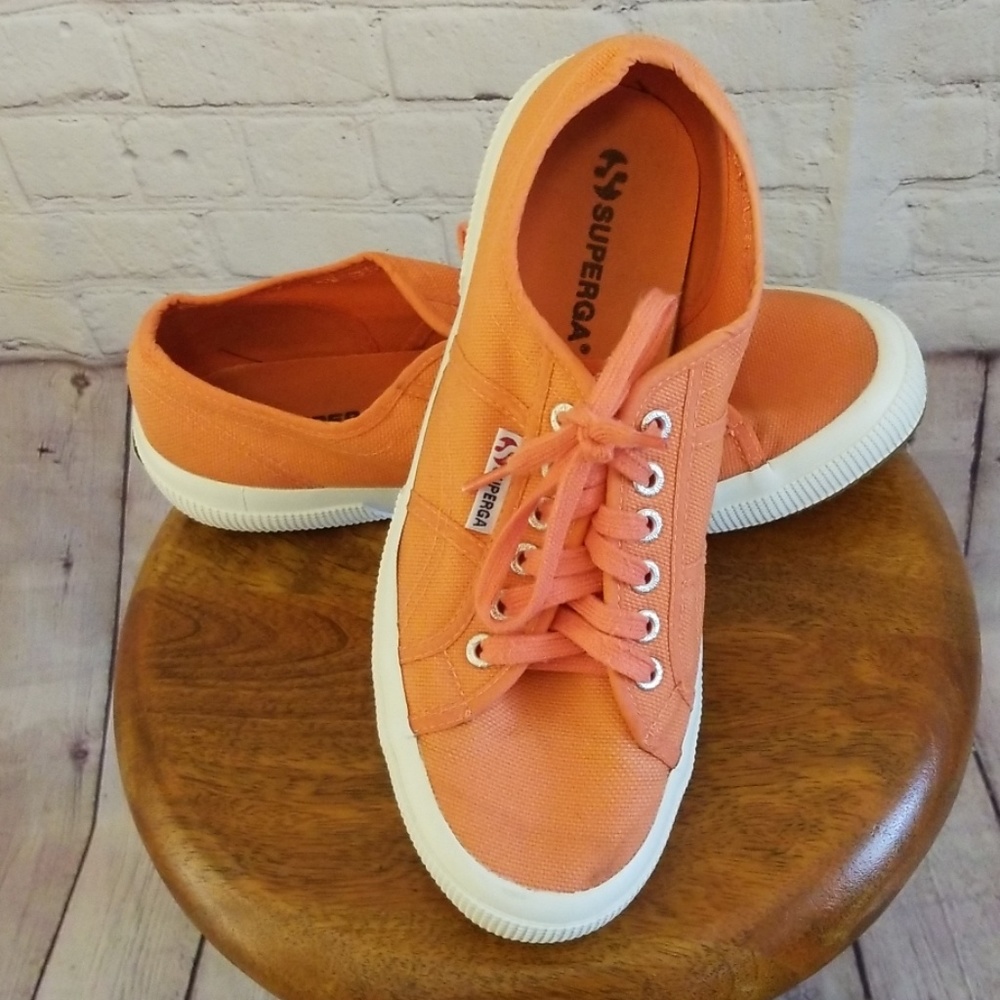 Superga Orange Cotu Canvas Tennis Shoes